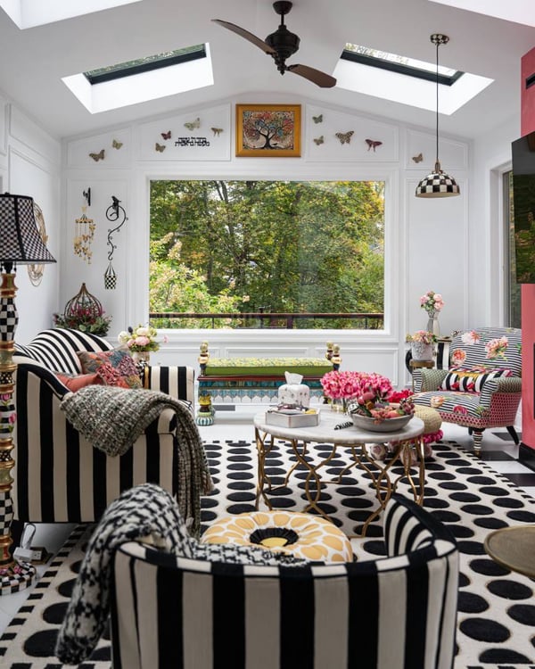 Natural light  Mackenzie Childs style home remodel in Walden, NJ