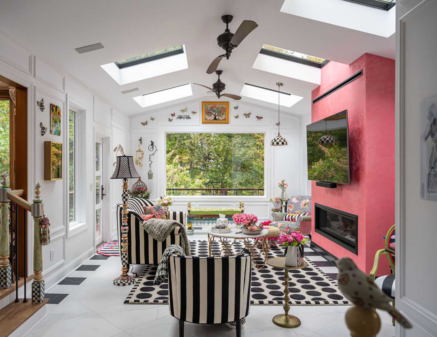 Wide angle shot of  Mackenzie Childs style in Walden, NJ