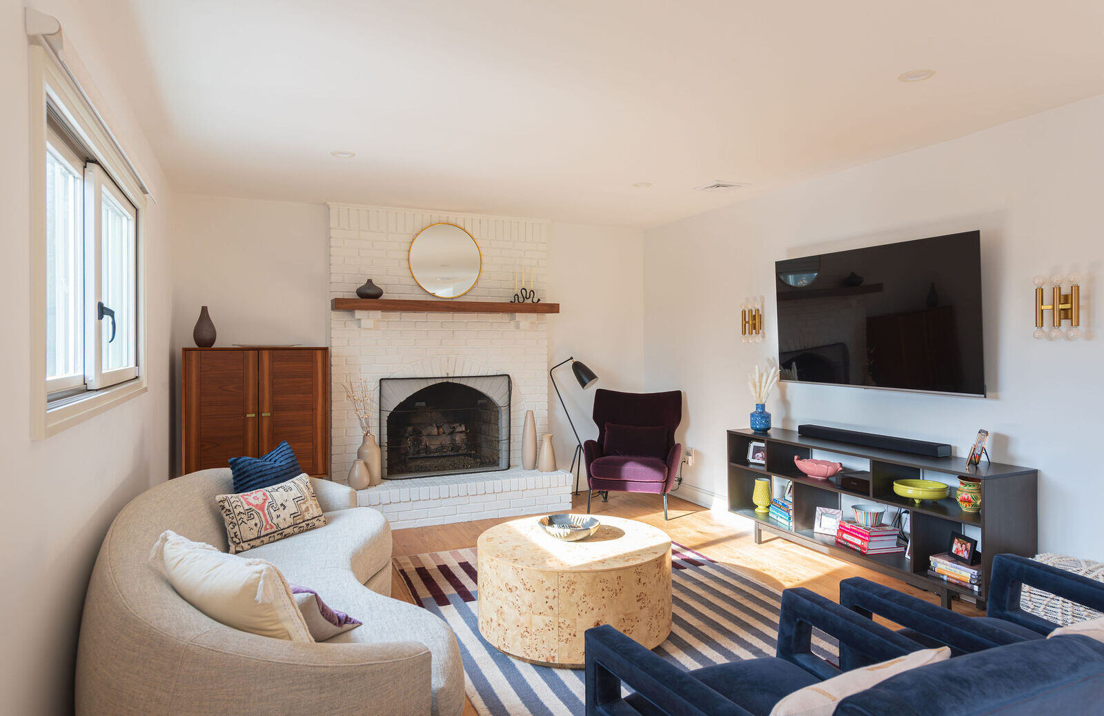 basement-remodel-couch-wall-mounted-tv-new-jersey